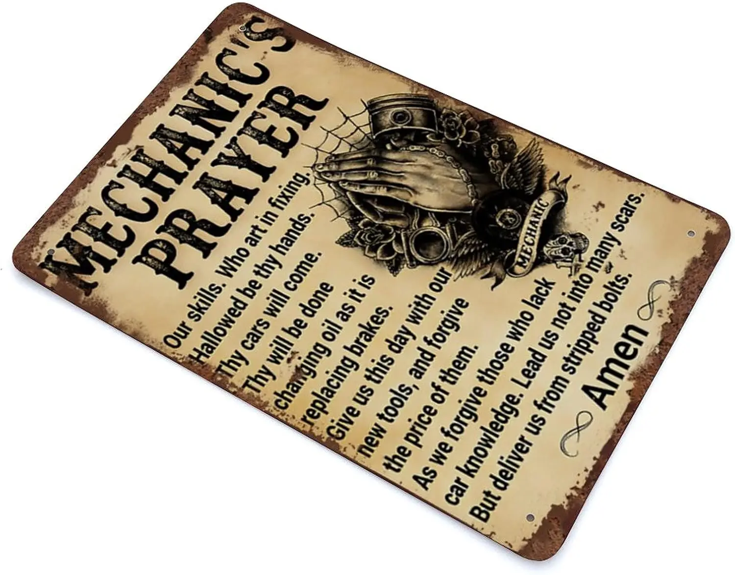 Pryer Mechnc's Our Sklls Who rt n Fxng Gft для Mechnc Vntge Metl Sgn Plque Funny Tn Entrywy Decor Gllery Wll Sgns 1