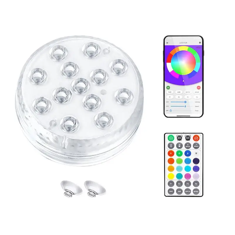 

Small LED Light Spot Lights With 16 Color Changing 7 Flashing Modes Decorative Spot Lights Remote Control Fish Bowl Light Batter