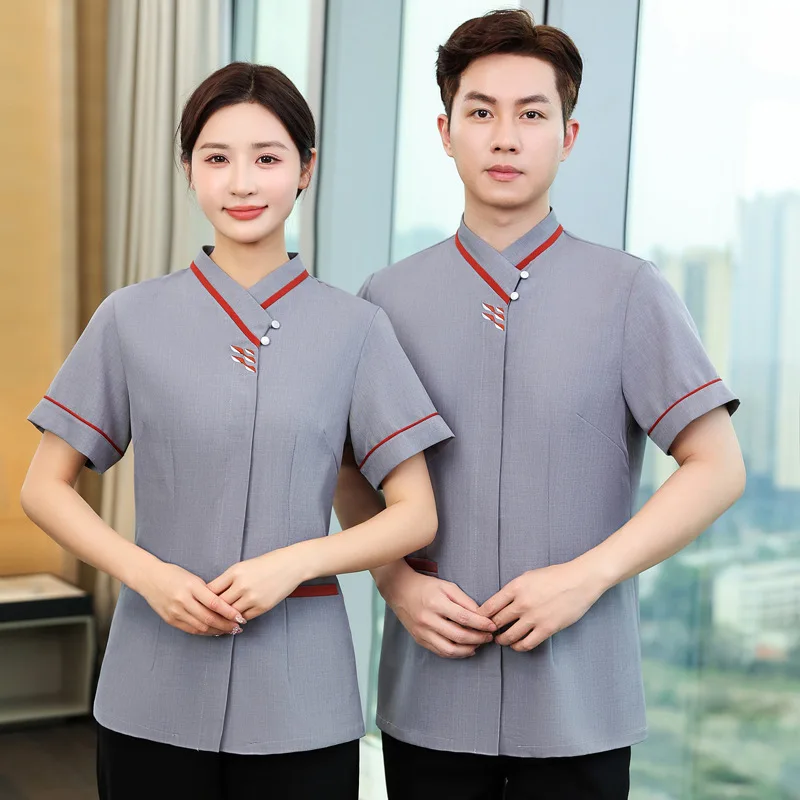 Униформа для обслуживания отеля рабочая одежда с коротким рукавом уборка