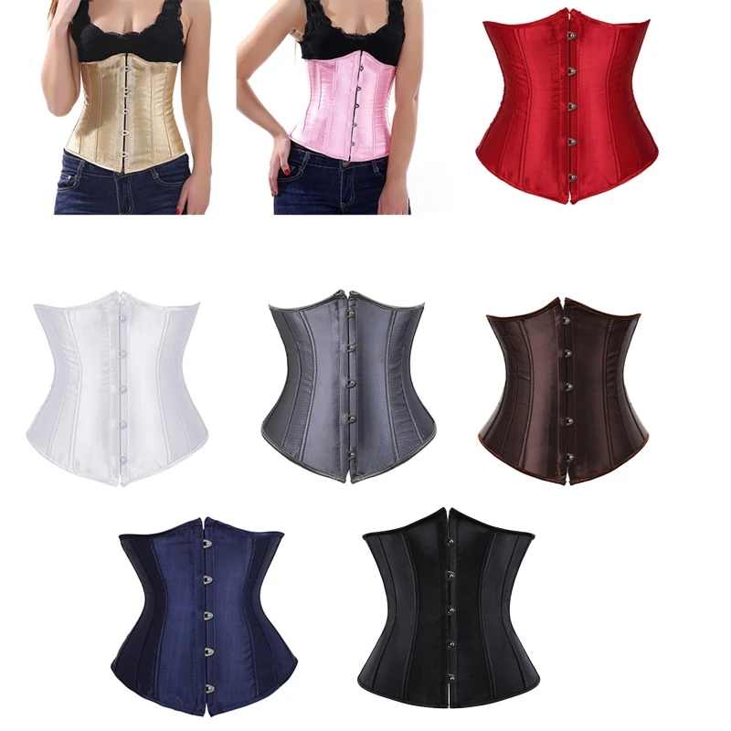 

Boned Waist Trainer Longer Lingerie For Women Hot Shaper Bustiers Lace Up Corset Burlesque Lingerie Overbust DXAA