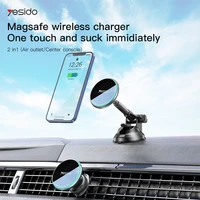 yesido 15w magnetic wireless charger car mount for iphone 13 12 11 pro fast charge dashboard qi fast charging car phone holder