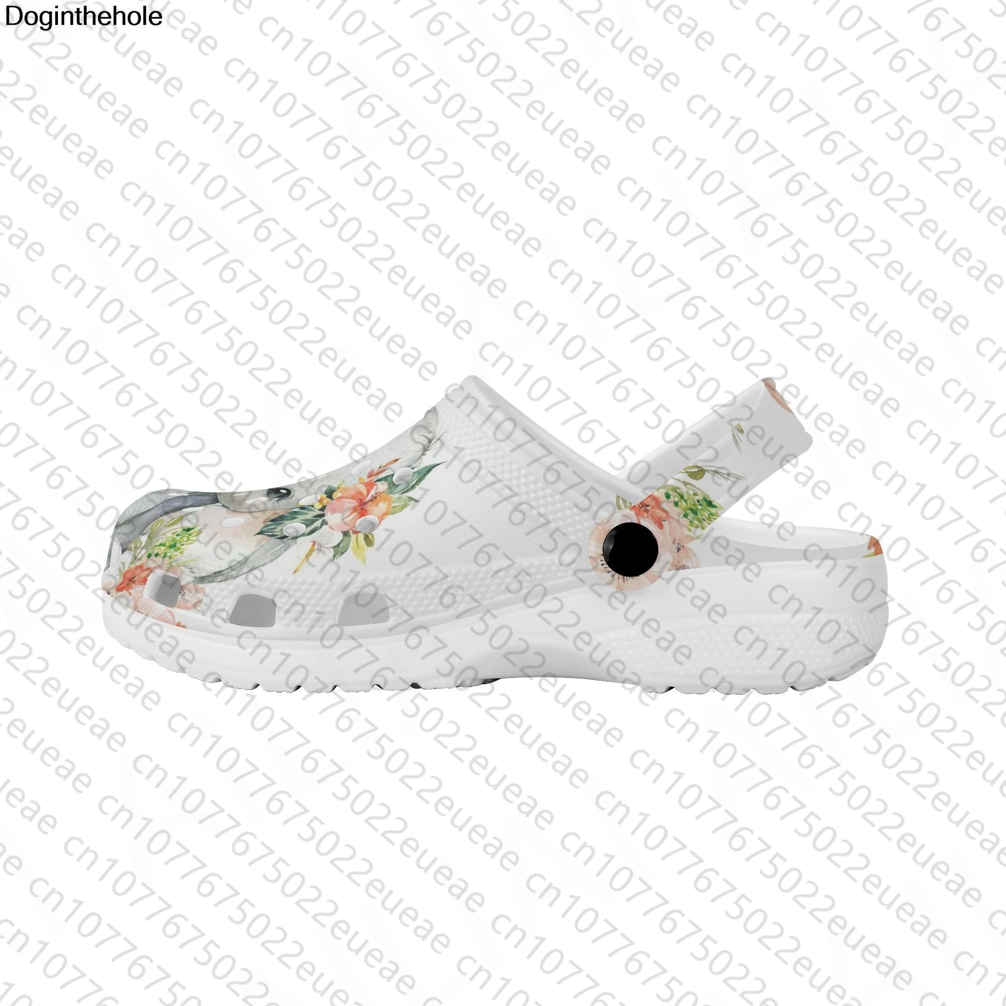 Сандалии женские на плоской подошве пляжные тапочки с перфорацией Нескользящие