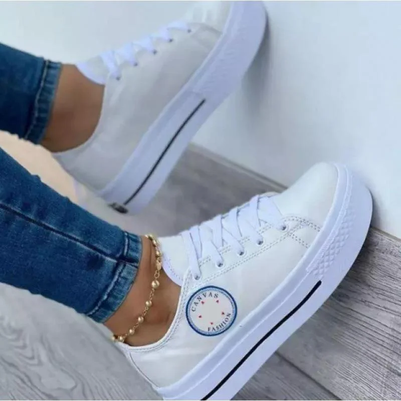 

2022 New Lace-up Casual Canvas Shoes Women's Lace-up Platform Shoes Casual Shoes Sneakers Zapatillas Mujer Chaussure Femme