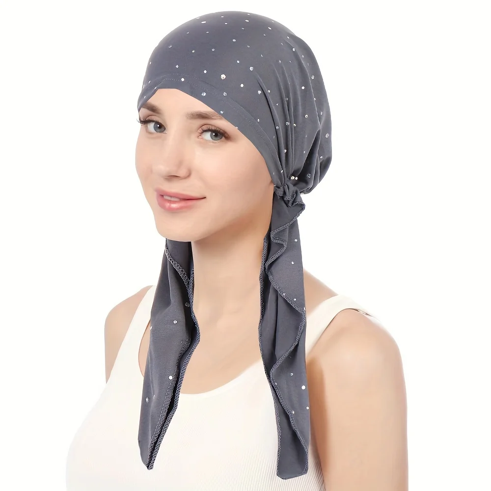 Женская однотонная эластичная Шапка-тюрбан