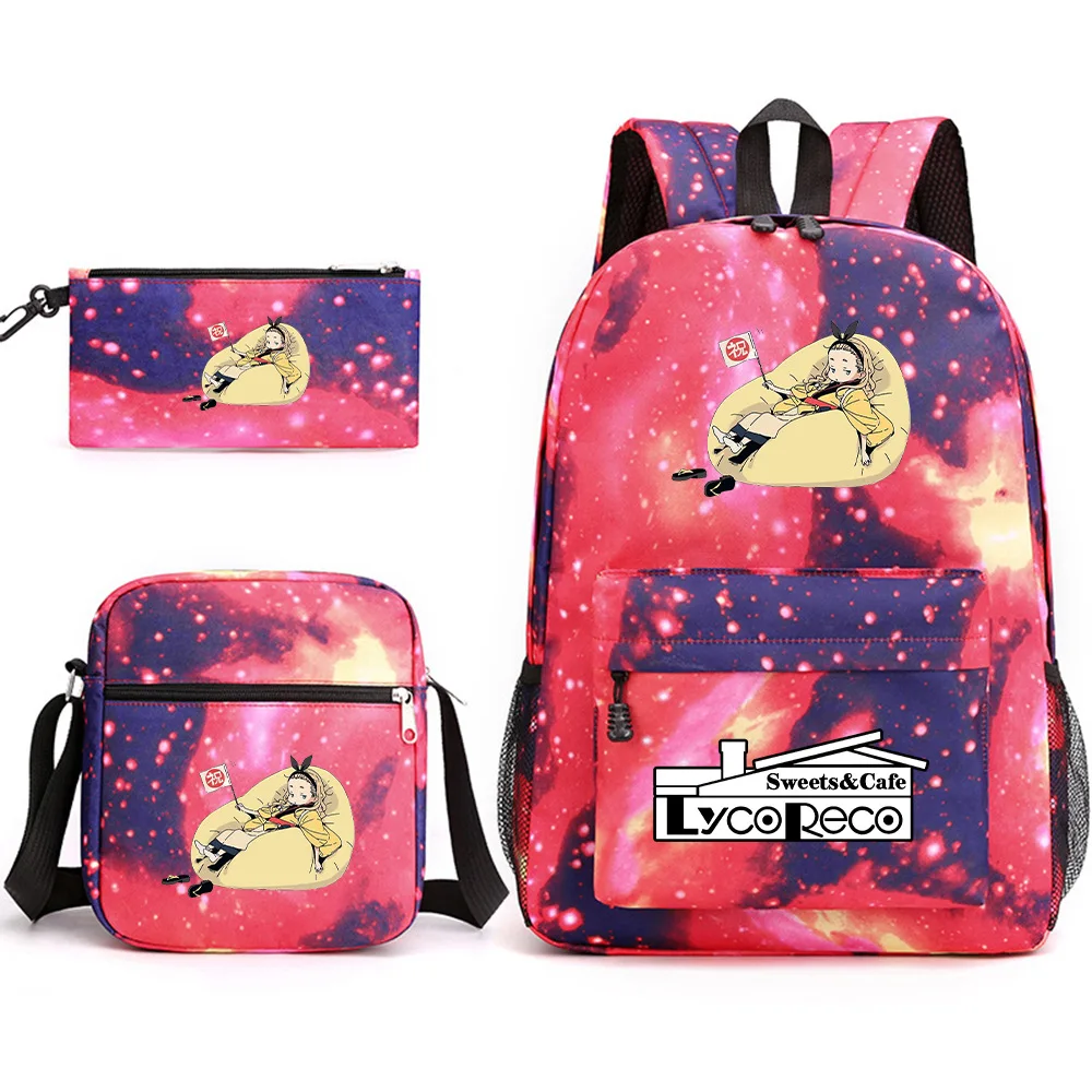 

Creative Fashion Lycoris Recoil Print 3pcs/Set pupil School Bags Laptop Daypack Backpack Inclined shoulder bag Pencil Case