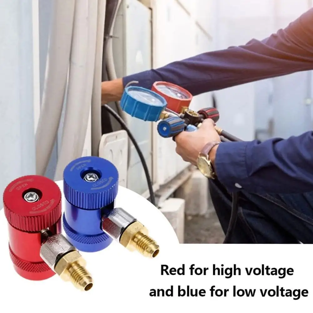 

2Pcs R1234yf Quick Connector Adapter Auto AC High/Low Side R1234yf Quick Couplers Refrigerant Adapters Conversion Kit
