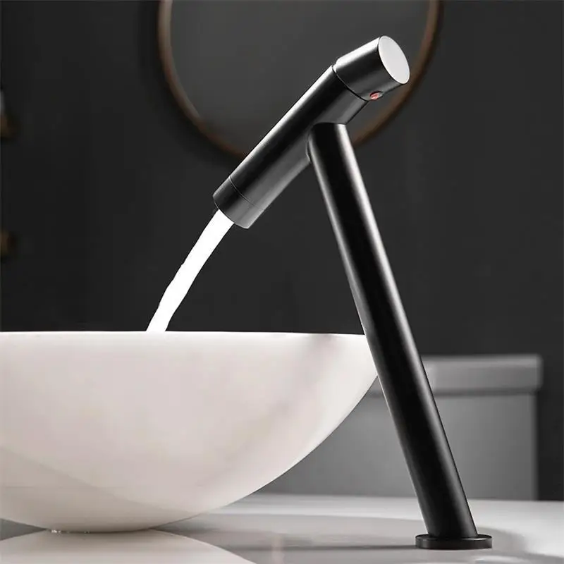 

Black Copper Desk Mounted Tilt Basin Faucet Single Handle Switch Mixer Brass Tap Hot Cold Bathroom Accessories Water Kitchen Set