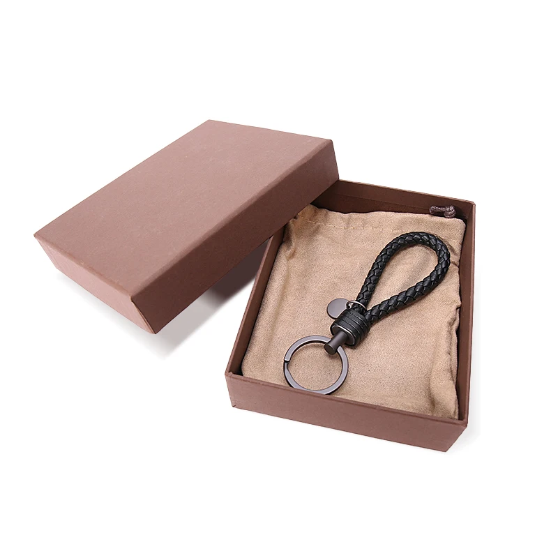 Handmade Braid Real Sheepskin Leather Woven Rope Keychain Wrist Rope Couple Key Chain Llavero Key Ring Key Holder Car Pendant