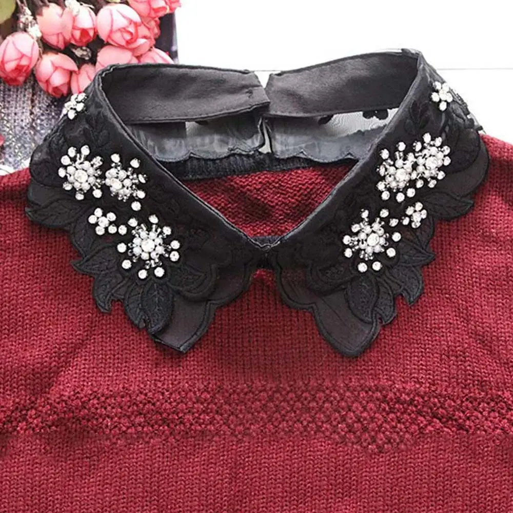 

Fashion Detachable Flower Hollow Cotton Leaves Shirts Collars Fake Collar Lace Fake Neckline