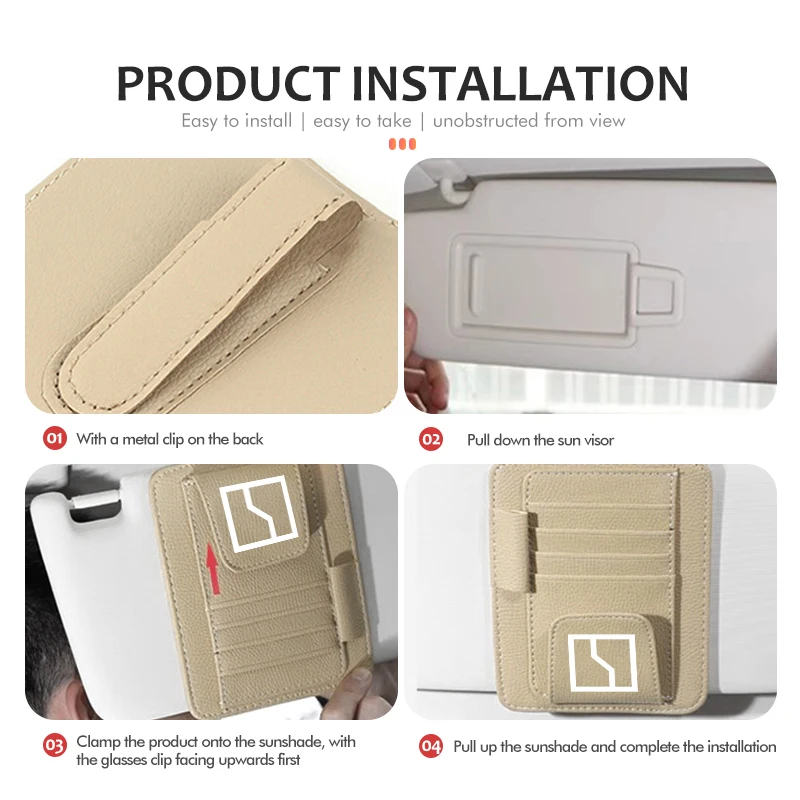 Кожаный Автомобильный солнцезащитный козырек с несколькими карманами кожаный
