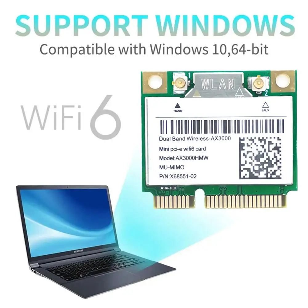 AX200 AX3000 модуль Wifi 6/5/4 Bluetooth-совместимая мини PCI-E беспроводная карта сетевой