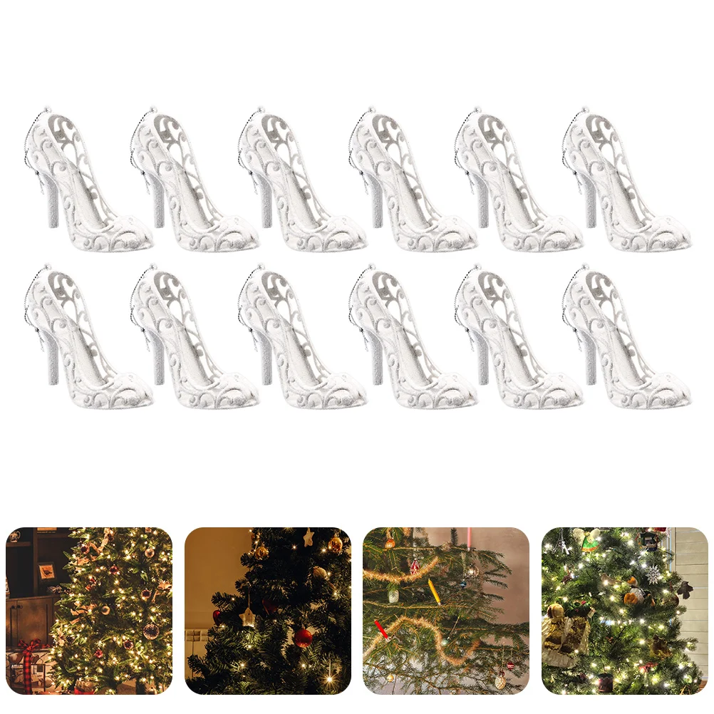

High Shoes Christmas Heel Tree Ornaments Hanging Ornament Party Pendant Decoration Shoe Heels Mini Decor Backdrop Crystal Foam
