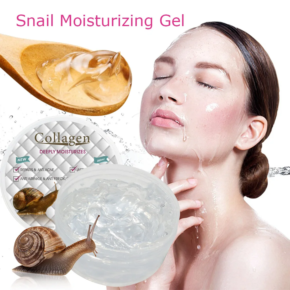 

Snail Collagen Soothing Gel Deep Repairing Fade Scars Anti Acne Body Facial Gel Moisturizing Anti Wrinkle Skin Care 300ml PM6916