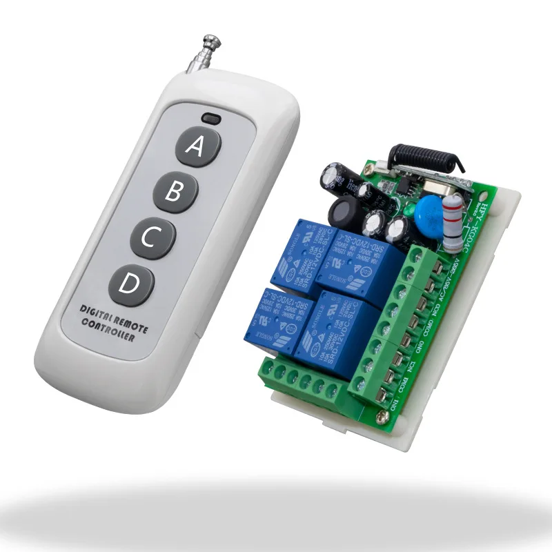 

500M Long Range AC 220 V 1CH 1CH Wireless RF Remote Control Light Switch 10A Relay Output Radio Receiver Module+Transmitter