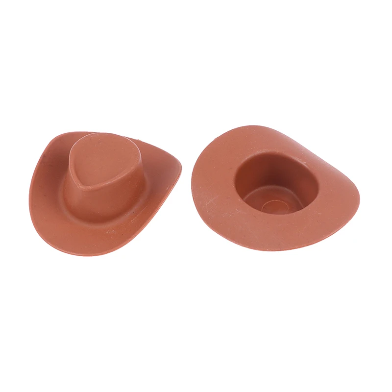

10Pcs Plastic Mini Western Cowboy Cowgirl Hat Miniature Cute Doll Hat Party Dress Hat for Dollhouse Decoration