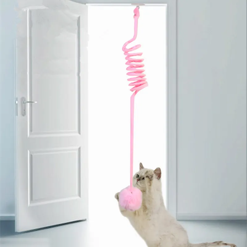 

Cat Toy Wool Ball Toys for Cats Tease Hanging Door Interactive Cat Toy with Sucker Self Hi Elastic Wool Ball Cats Toys with Bell