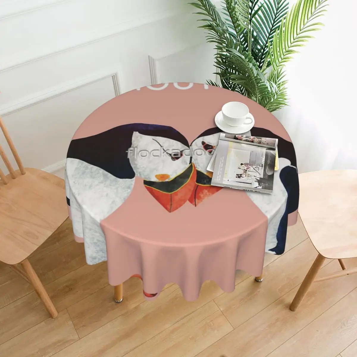 

Скатерть I'm Puffin With You диаметром 60 дюймов, 152 см, устойчивая к образованию морщин, защитная скатерть, праздничный Декор