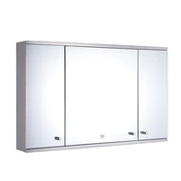 Large modern 3 doors wall mounted bathroom vanity stainless steel glass mirror bathroom cabinet