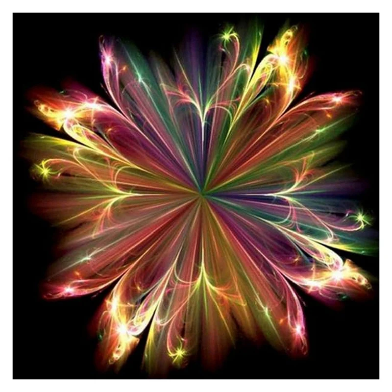 

New Fantasy Flower Abstract Art Diy Crystal Full Drill Round 5D Diamond Painting 3D Cross Stitch Kit Round Rhinestone