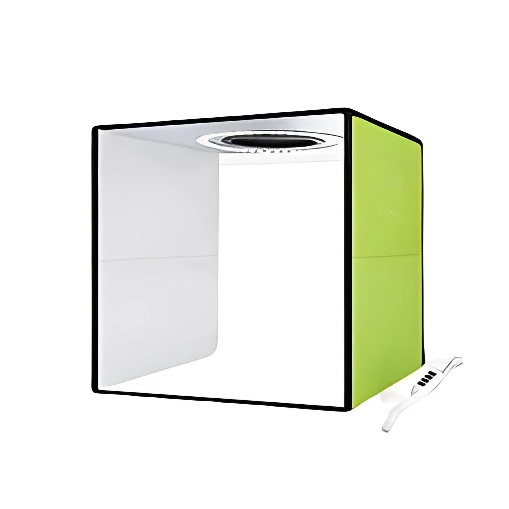 

Photostudio Portable with Ring Light Lights Box Color Backgrounds Professional Studios Soft Backdrops Tent Green