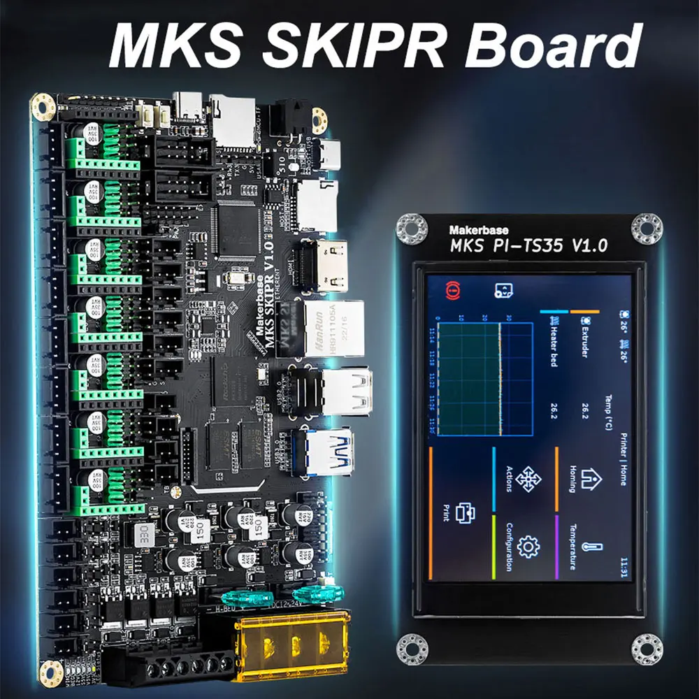 

Плата MKS с четырехъядерным 64-битным SOC STM32F407VET6, Бортовая управляемая застежка с EMMC для Voron VS Raspberry Pi Raspberry I PI-TS35 экран