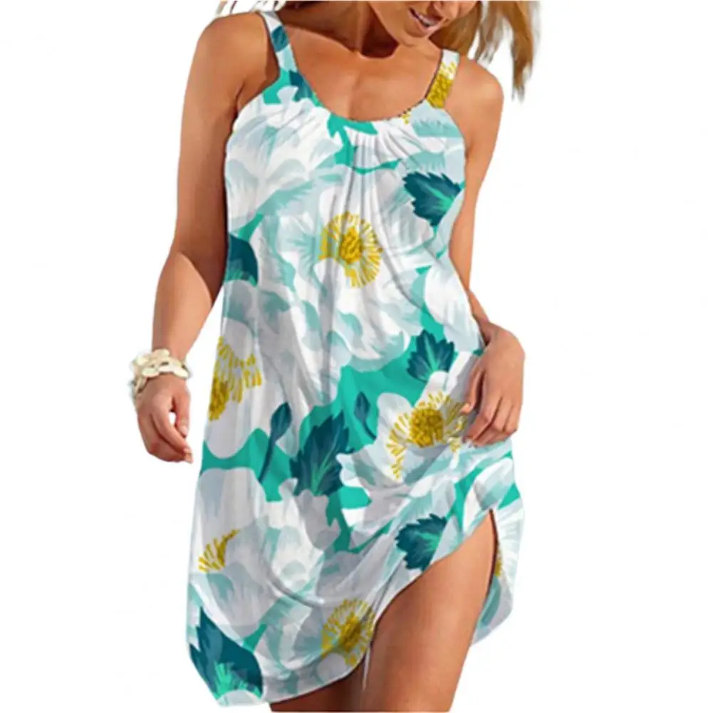 

Стильное пляжное платье с цветочным принтом, сексуальное платье, темпераментное свободное облегающее платье