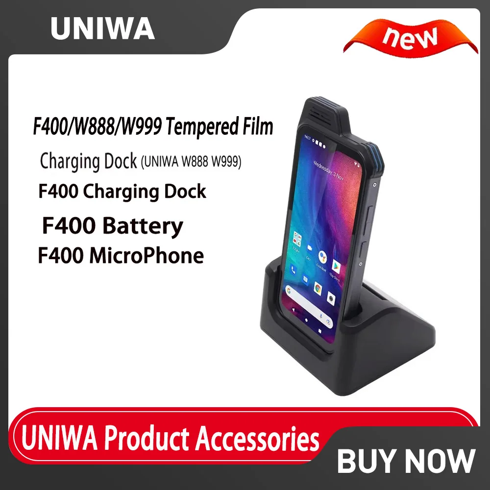 Фото Защитная пленка UNIWA W999 W888, взрывозащищенная, подходит для UNIWA V2000 F41, UNIWA F400, док-станции, аккумулятора, микрофона, наушников. №1
