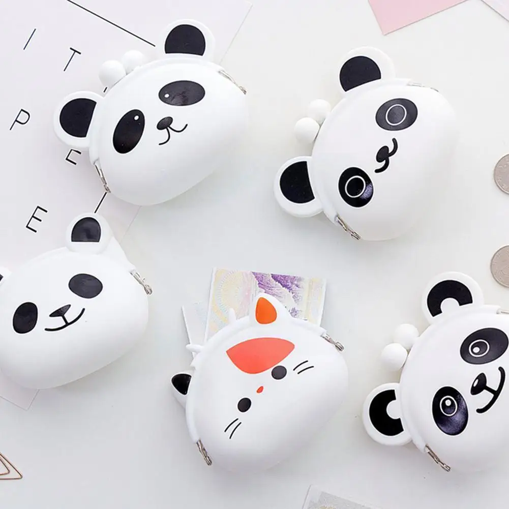 

Women Coin Purse Mini Silicone Animal Panda Cat Bear Gifts Change Wallet Earphone Small Pouch Coin Bag Bluetooth Bags Child Z4P9