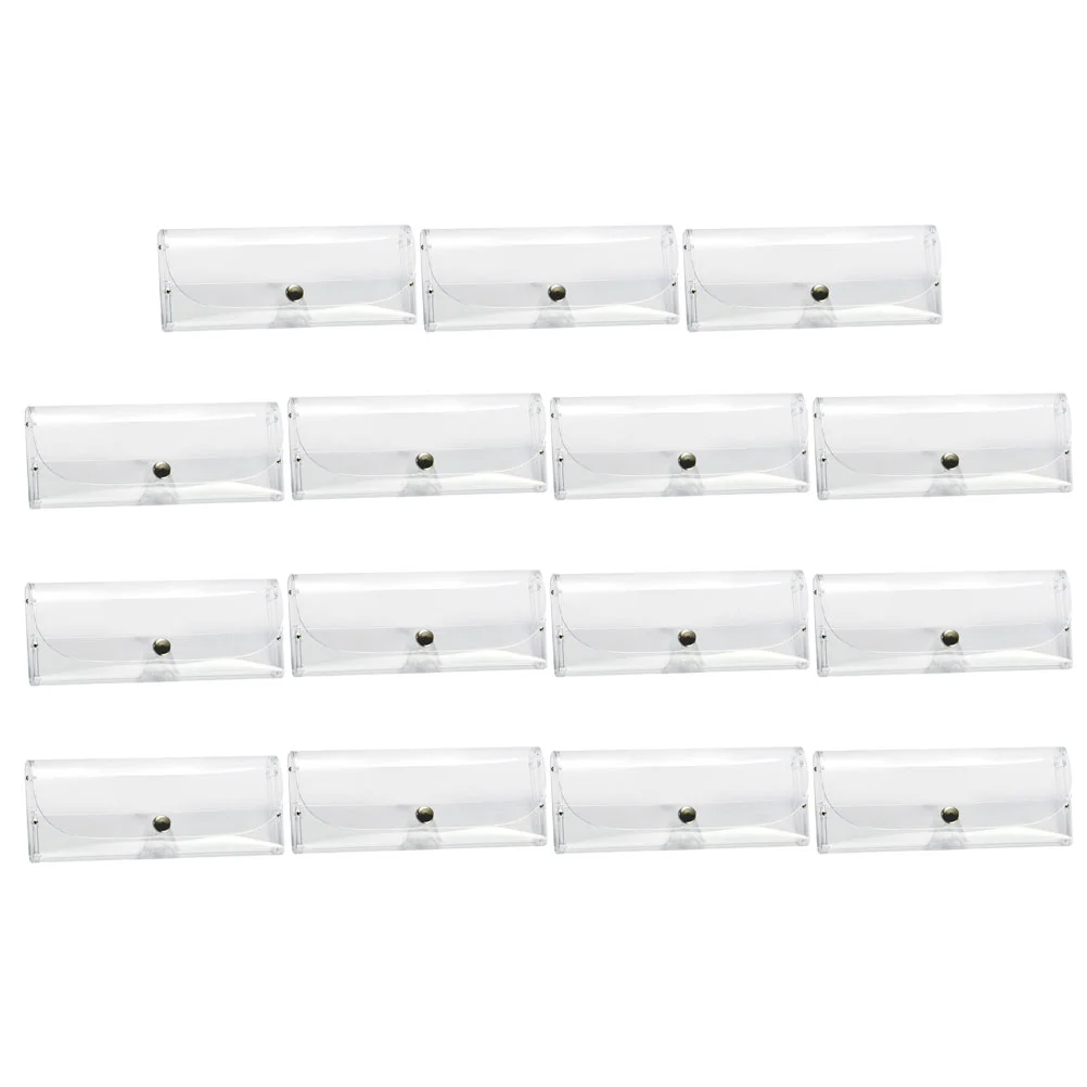 

15 шт., прозрачные футляры для очков, с кнопкой