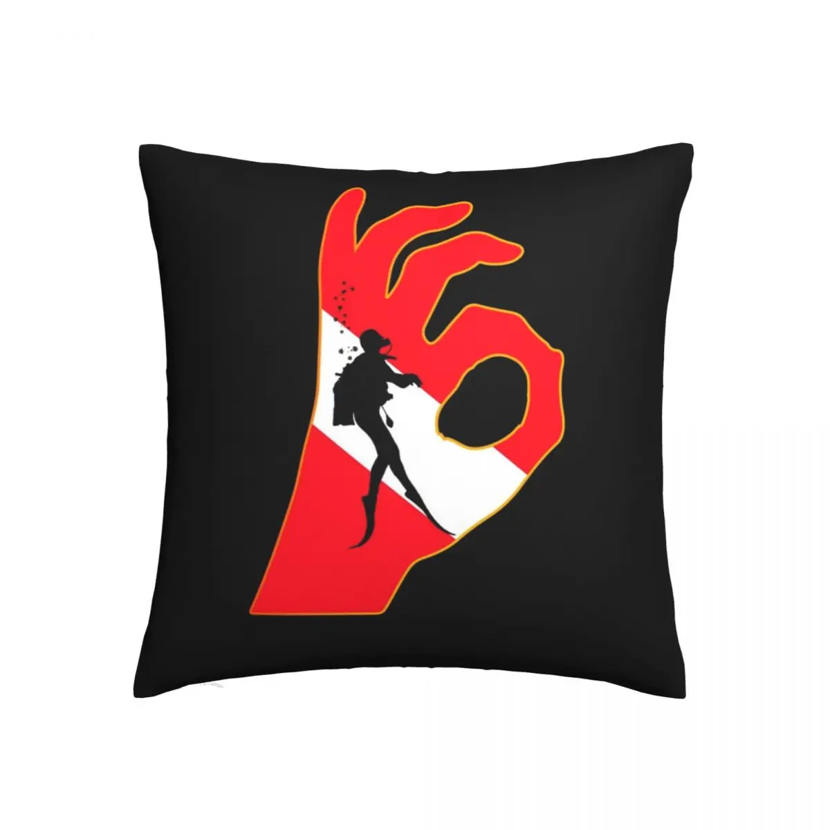 

OK SCUBA DIVERS Pillow Case OK Diving Summer Funny Pillowcase Polyester Bed Zipper Cover