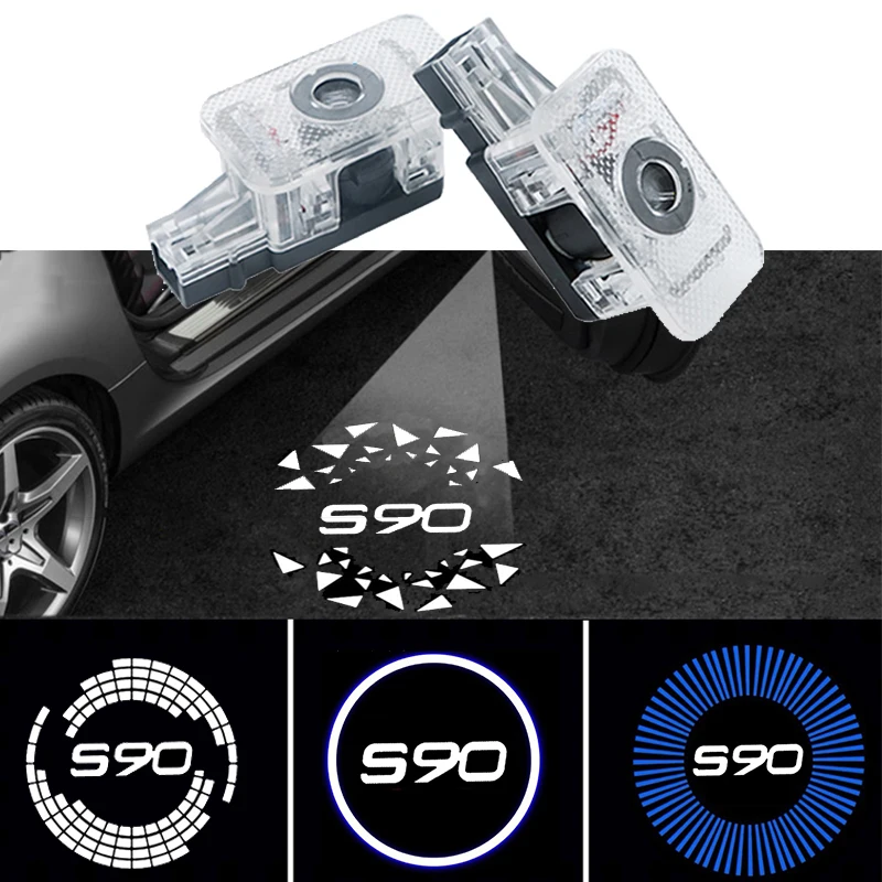 

2pcs/set For Volvo S90 2016-2019 2018 2017 Car Door Welcome LED Atmosphere Logo Lights Shadow Projector Ghost Lamps Decoration