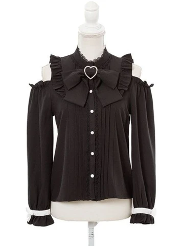 Sweet Lolita Elegant Blouses Women M-4XL Spring Autumn Harajuku Lace Bow Long Sleeve Shirts Girly Kawaii Tops Blusas Camisas