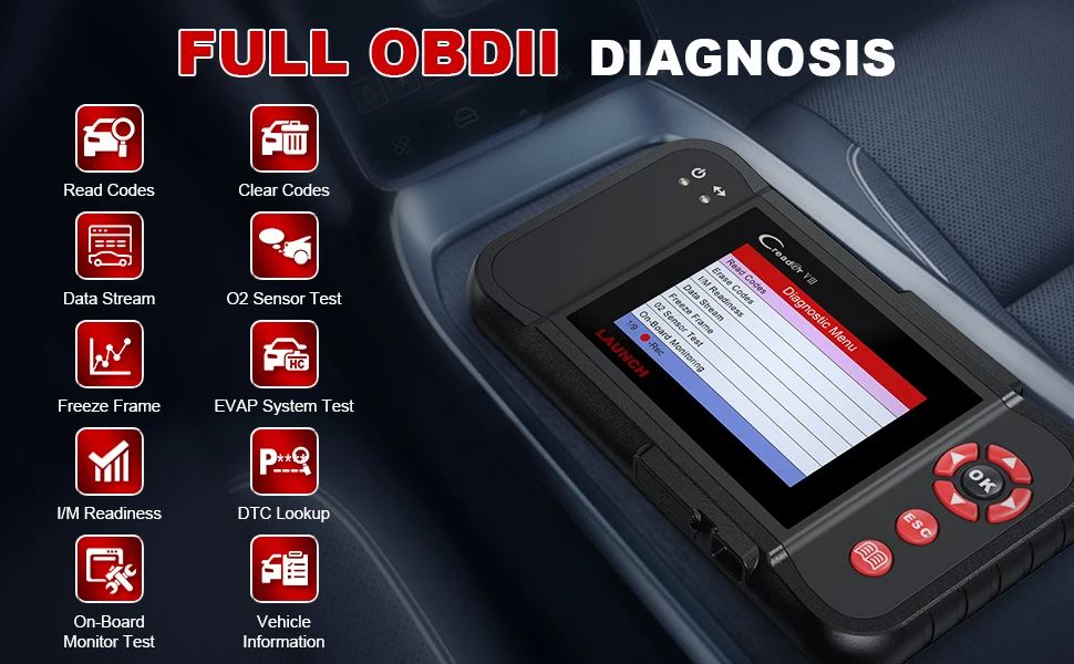 

Launch Creader VIII Obd2 Scanner Car Diagnostic Tool Engine ABS SRS AT 3 Reset Code Reader Automotive Car Scan Tool