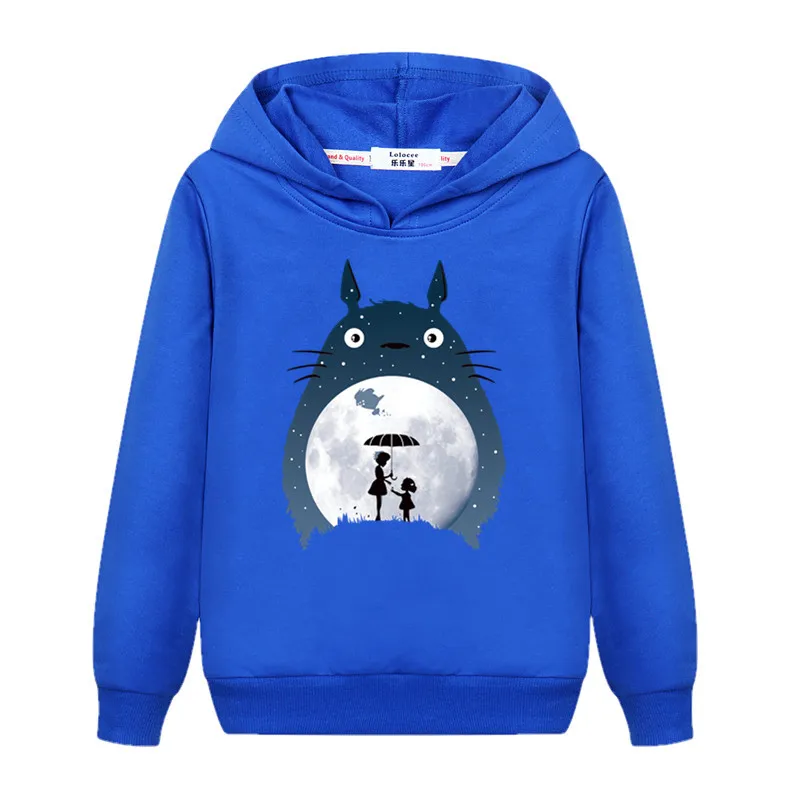 

Kids Boys Sweatshirt Autumn Lovely Totoro Printed Winter Fashion Hooded Pullover Hoodies Thin Basic Coat For Girls 2022