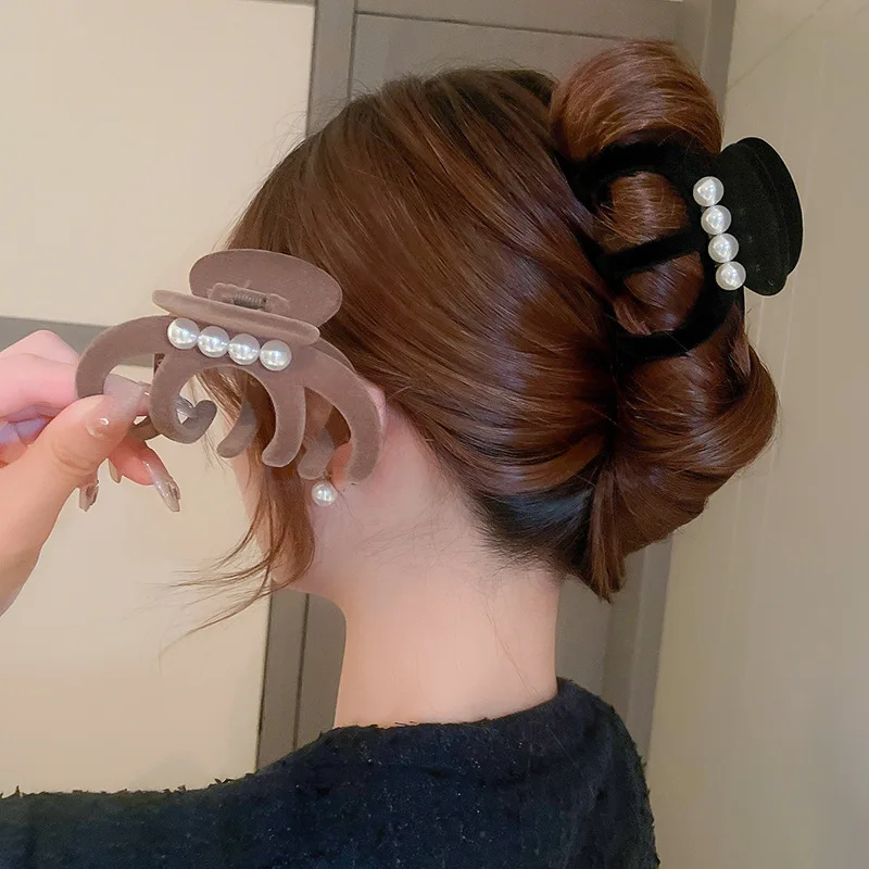 Женская Винтажная заколка для волос элегантная большая шпилька с искусственным