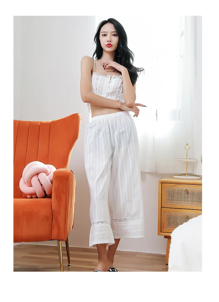 New style pajamas women's suspenders trousers two-piece wholesale woman pijama set pijamad de mujer