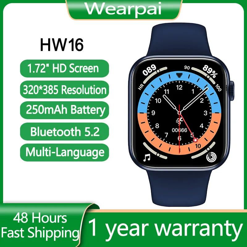 

Смарт-часы Wearpai HW16 мужские с Bluetooth, пульсометром и будильником