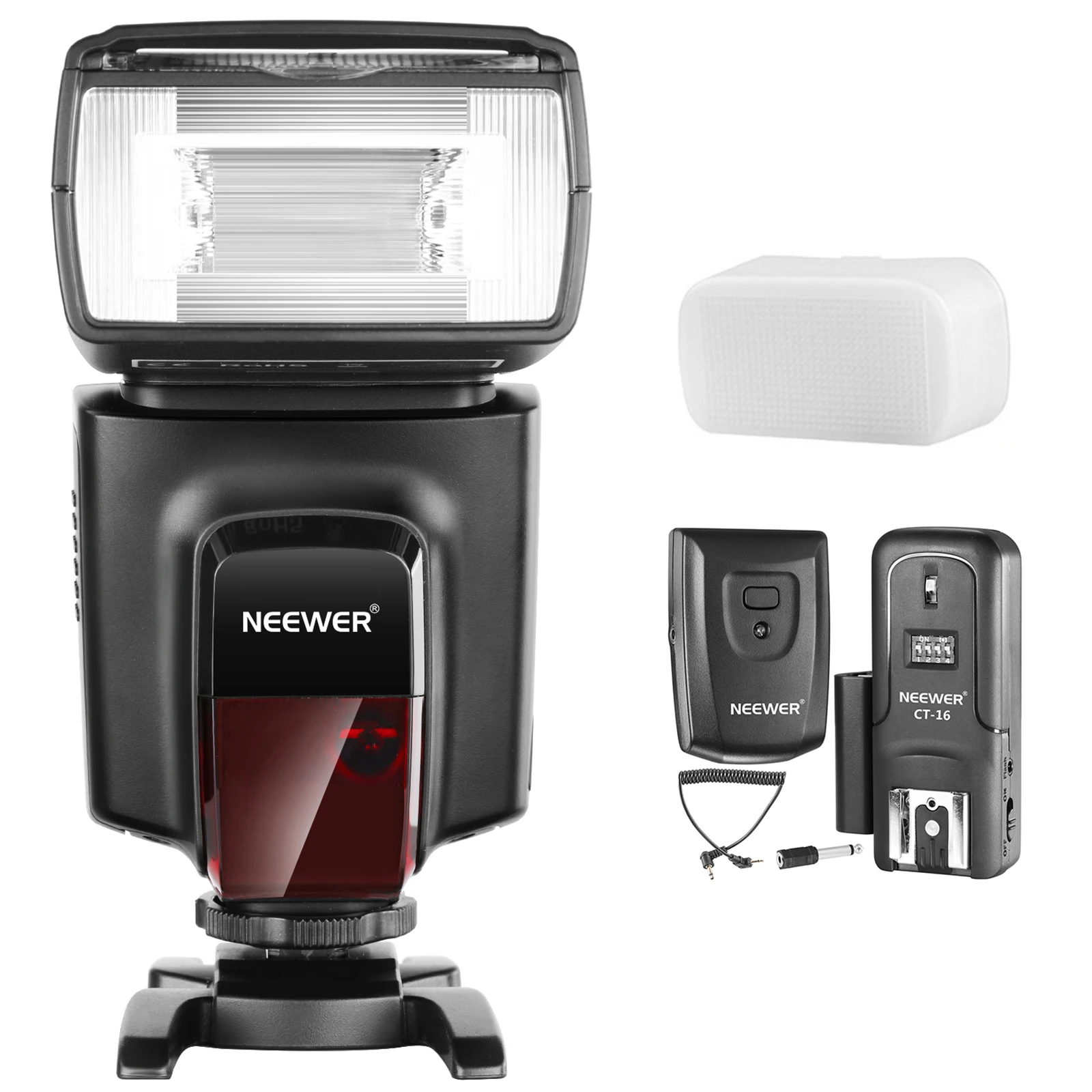 

Neewer TT560 Flash Speedlite With CT-16 Wireless Trigger For Canon Nikon Panasonic Olympus Pentax/Other DSLR Cameras, Diffuser