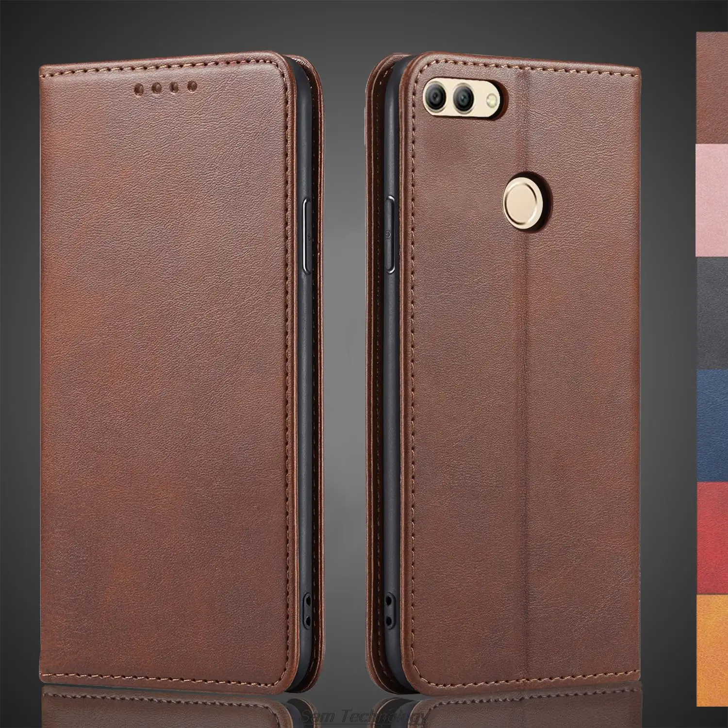 

Magnetic attraction Leather Case for Huawei Y9 2018 Holster Flip Cover Case Huawei Y9 2018 Wallet Phone Bags Fundas Coque