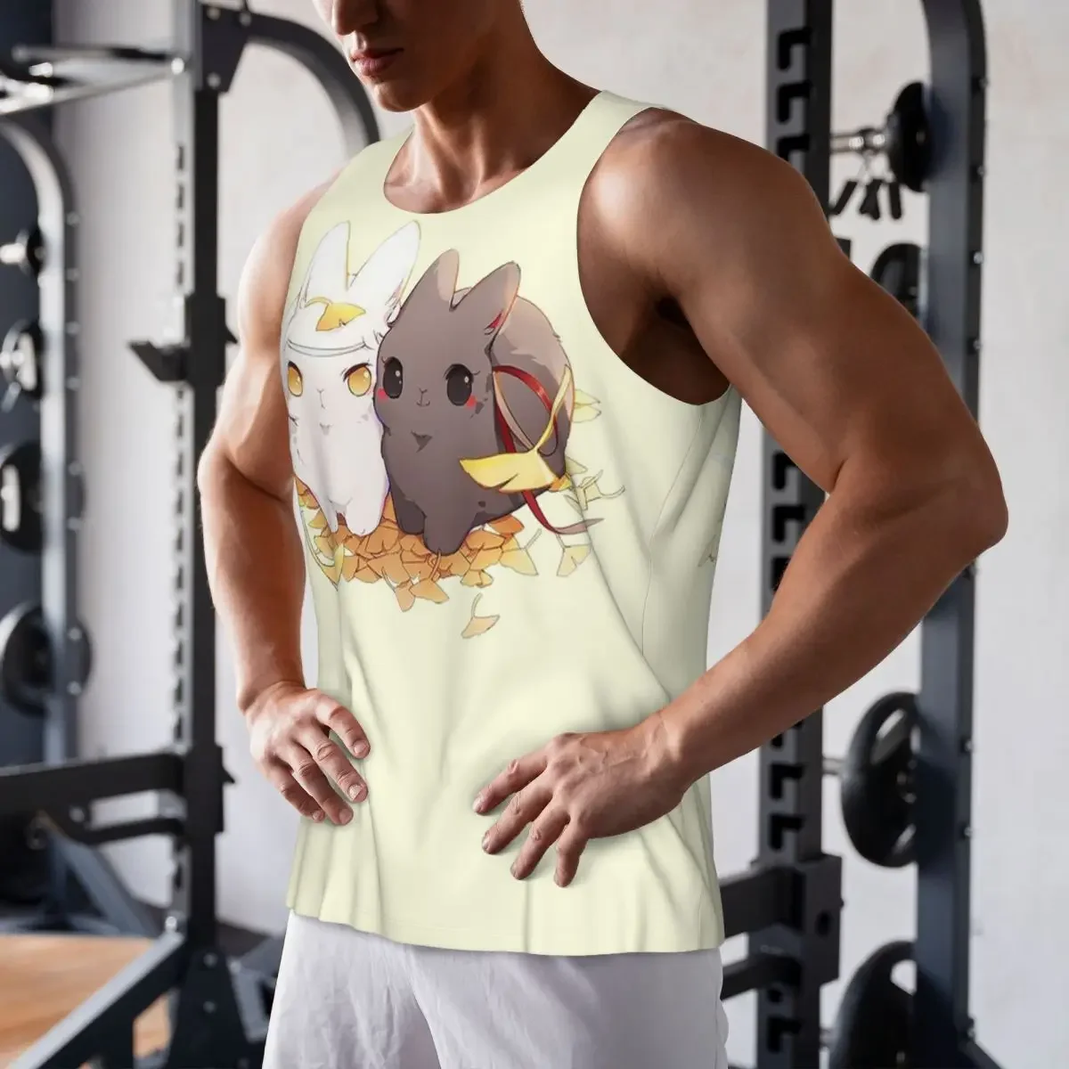 Фото Быстросохнущая дышащая майка-жилет для бодибилдинга Mo Dao Zu Shi Gym Tank Muscle Sleeveless Shirt Untamed Mdgz Wangxian Bunnies №1