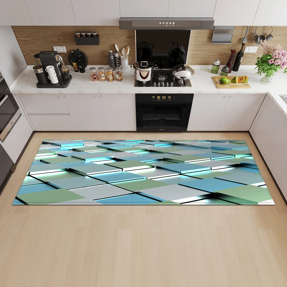 

Entrance Doormat Decoration Kitchen Bedroom Carpet Bathroom Anti-Slip Floor Hallway Balcony Rugs Modern 3D Printing Pattern Mat