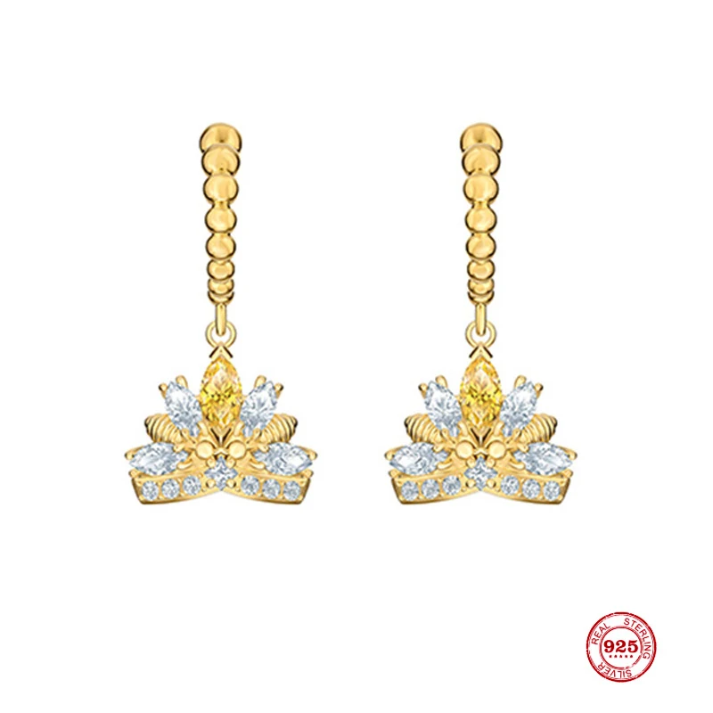 

Женские серьги в виде короны, из серебра 2020 пробы, с оригинальной копией 1:1