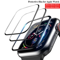 screen protector film for apple watch 45mm 41mm 42mm 38mm 40mm 44mm clear full protective soft glass iwatch series 7 se 6 5 4 3