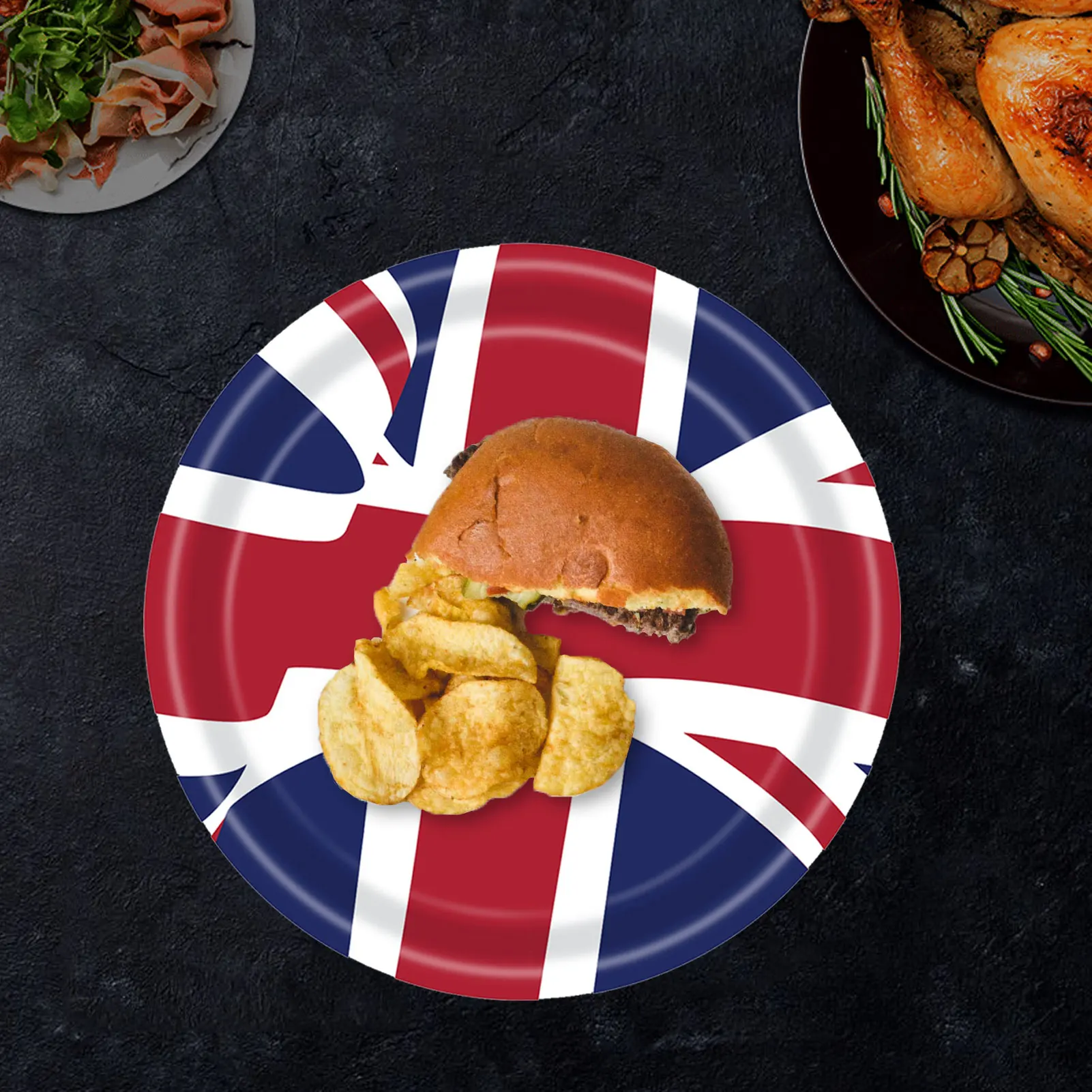 Тарелки Union Jack чашки и конфеты британского флага салфетки украшение для спорта |