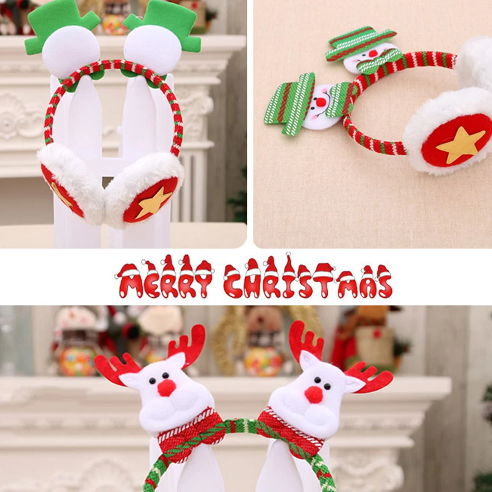 

Наушники теплые для женщин и девочек зимние из искусственного меха рождественские подарки для мамы дочки Санта наушники Рождество