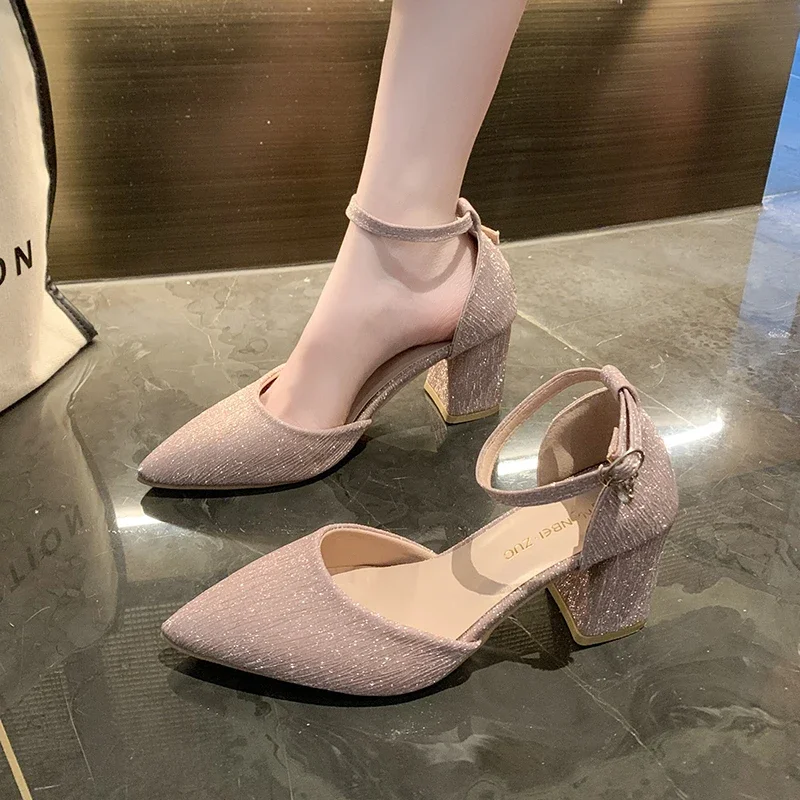 Zapatos de tacón alto para Mujer Сандалии cuadrado Brugudas sexys a la moda banquete y fiesta