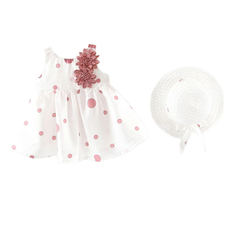 

2022 модная летняя одежда для новорожденных платье в горошек с бантом для От 1 до 3 лет платье для младенцев милое платье принцессы с цветами дл...
