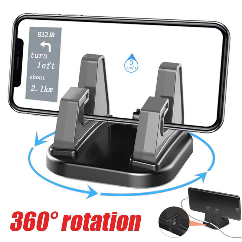 

360 Degree Rotatable Car Phone Holder Stick To Dashboard Silicone Bracket Phone Stand Car Dashboard GPS Stable Phone Supports