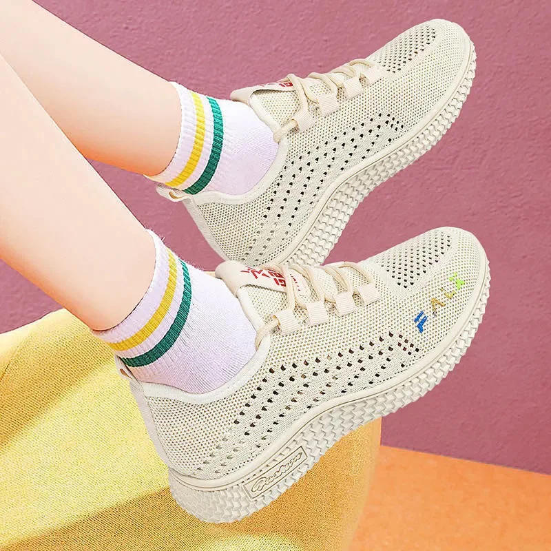 

Shoes women's 2022 summer new flying woven shoes women's shoes soft bottom breathable shoes casual sports shoes women