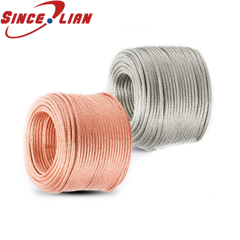 

10 meters Copper Braided Grounding Wire Distribution Line Gold Silver Bare Copper Wire Conductive Tape Copper Stranded Wire